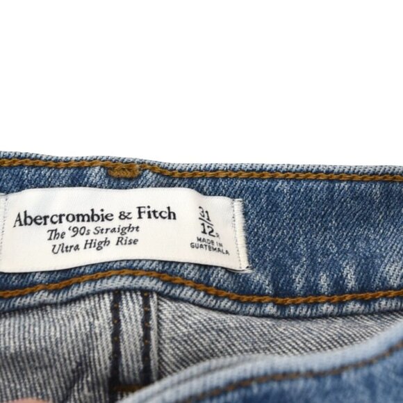 Abercrombie ’90s Straight Jeans Ultra High Rise Vintage Fit Sz 31 / 12 Cut & Sew - Picture 5 of 10